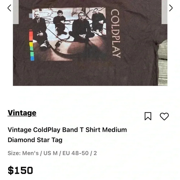 Coldplay 2005 Twisted Logic Tour Brown  Graphic T Shirt Size S - Picture 12 of 13